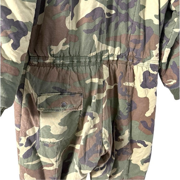 Vintage Black Sheep Camo Insulated Coveralls Jumpsuit Medium Hunting Utility - Picture 7 of 9